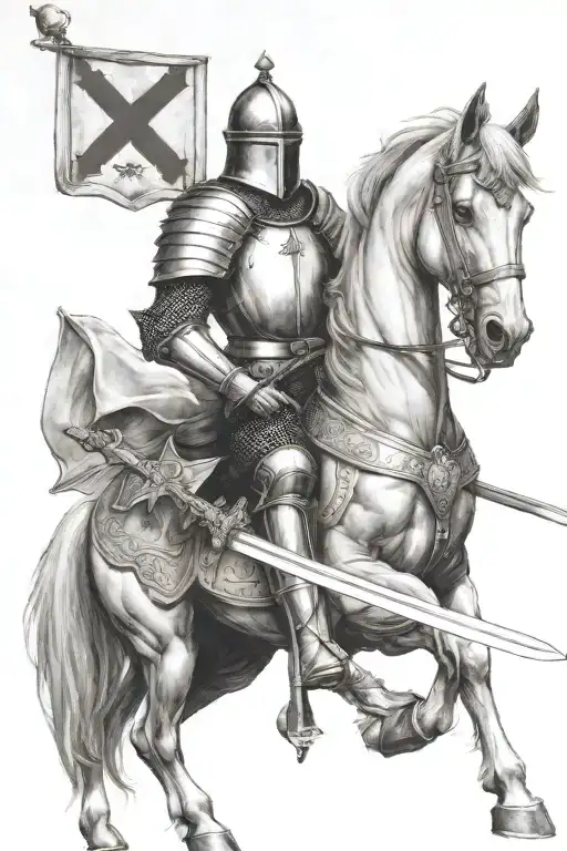 St George Knight Holding A Sword Standing Tall