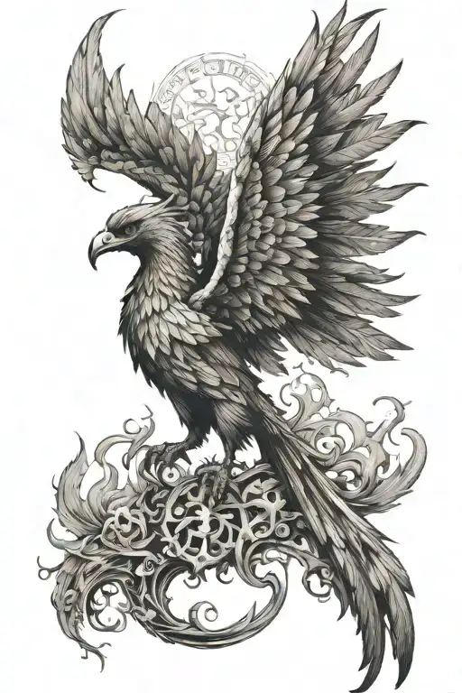 Phoenix Rising From Ashes Symbolizing Rebirth Cradle Grave