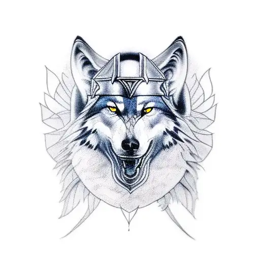 Odin With His Crows And His Wolf