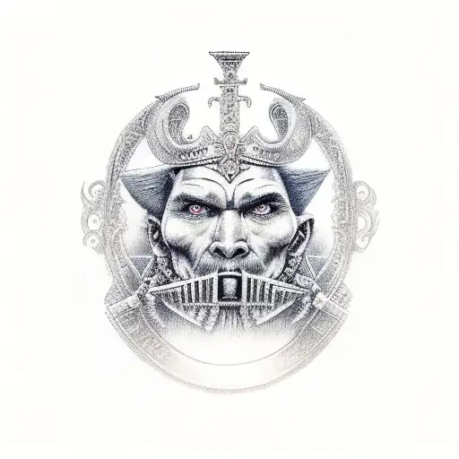 Warrior Sits On A Throne