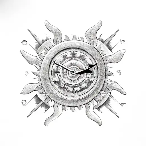 Sun Made Of Clock Machinery