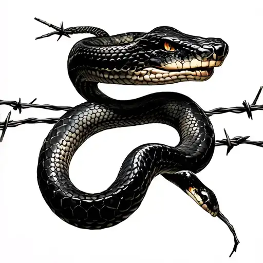 Snake With A Barbed Wire Pattern