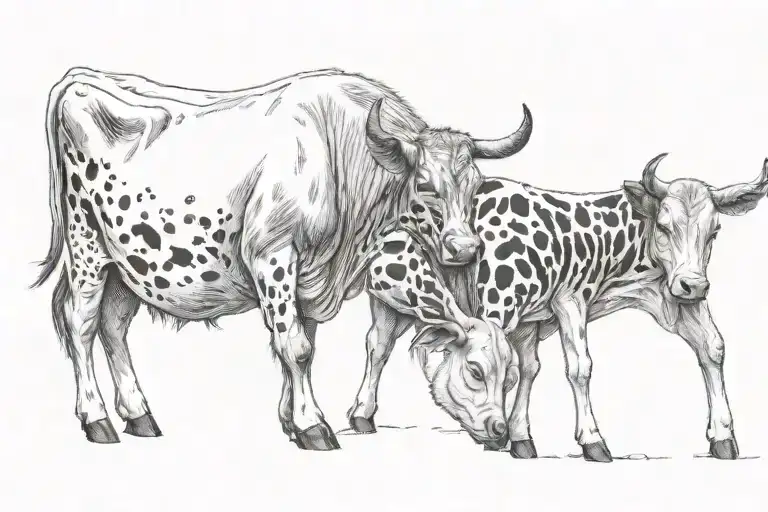 A Milk Animal And Its Female Are Making Love To Each Other