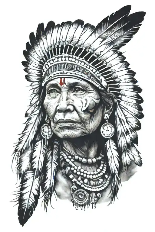 Native Indian Woman Looking