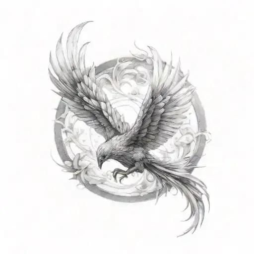Black And Grey Phoenix