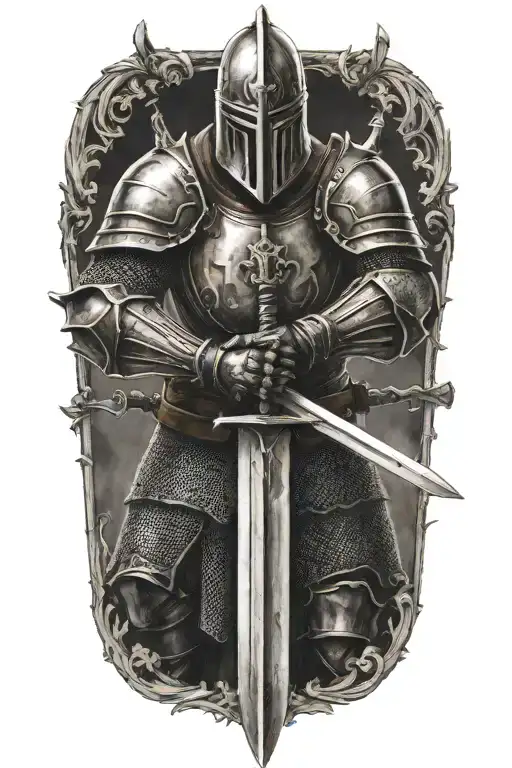 Mid Evil Knight Holding A Sword