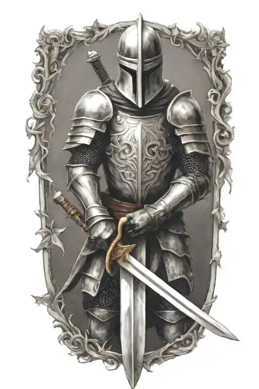 Mid Evil Knight Holding A Sword