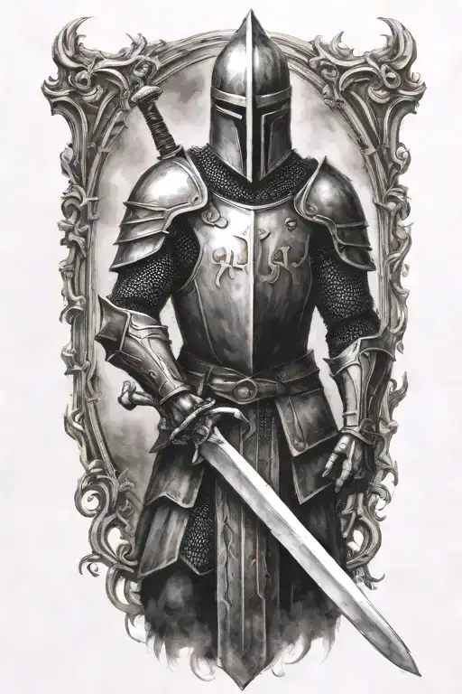 Mid Evil Knight Holding A Sword