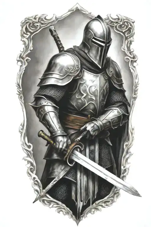 Mid Evil Knight Holding A Sword