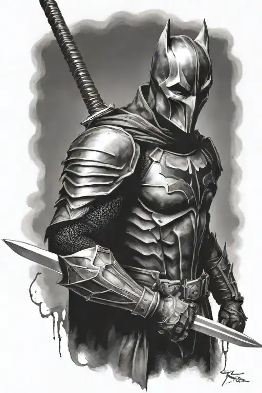 Dark Evil Knight Holding Sword