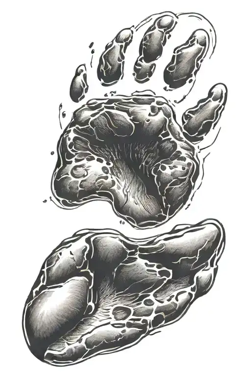 Dog Footprint Between A Heart