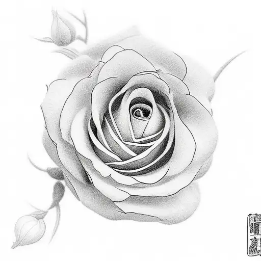 Japanese Style Realism With Flowers In Black And White