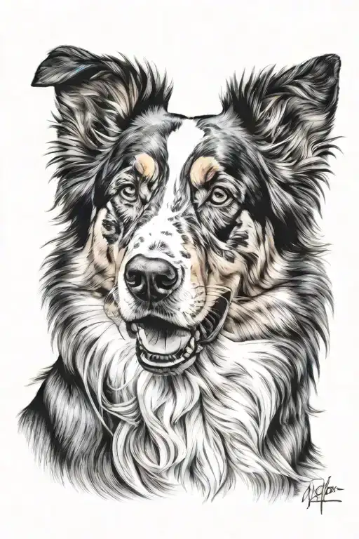 Australian Shepard Dog Wearing