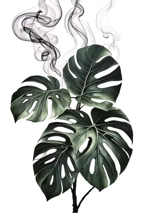Smoke And Monstera Plant
