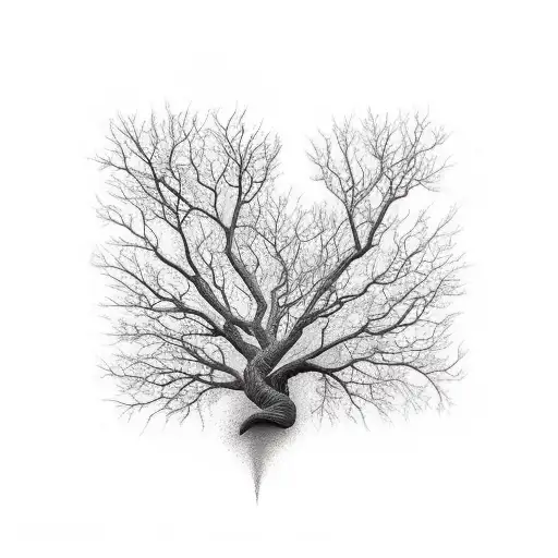 Tree Growing On Back Down Arms And Neck Botanical