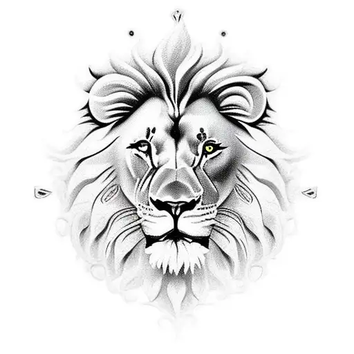 Lion With Butterfles Surrounding