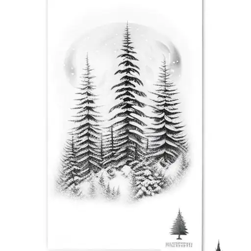 Full Sleeve Forest With Northern Lights