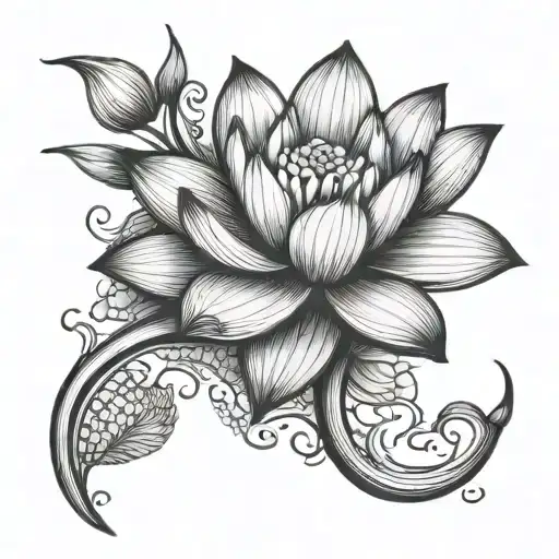 Lotus Depicting Awareness Infinity Depicts Acceptance And Waves Depicts Surrender