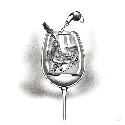 Wine Glass And Airplane