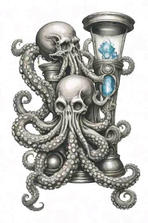 Octopus Holding Hourglass Wrapped