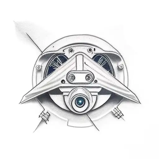 Raven With Its Head Shaped Like A Security Camera