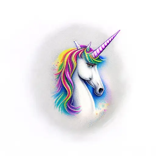 Colorful Unicorns In Rainbow Land