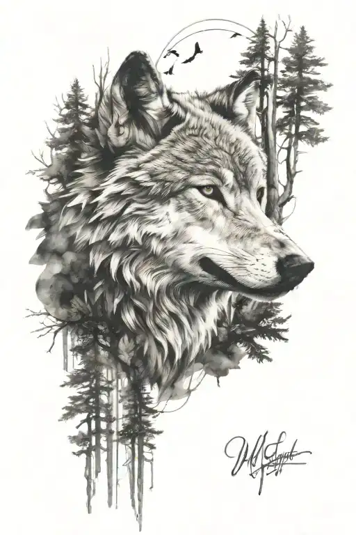 Wolf And Woods Surrounded