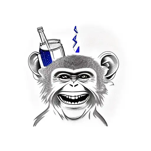 Monkey Drinking Pepsi
