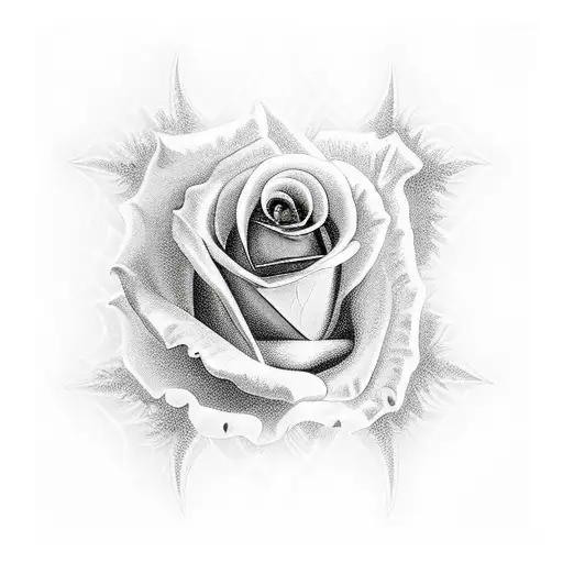 Blessed With Cross And A Rose