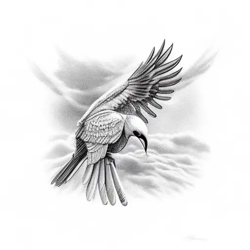 Bird Of Hermes Eating It's Wings