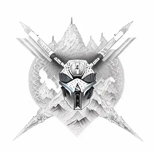 Dirt Bike And Mountain