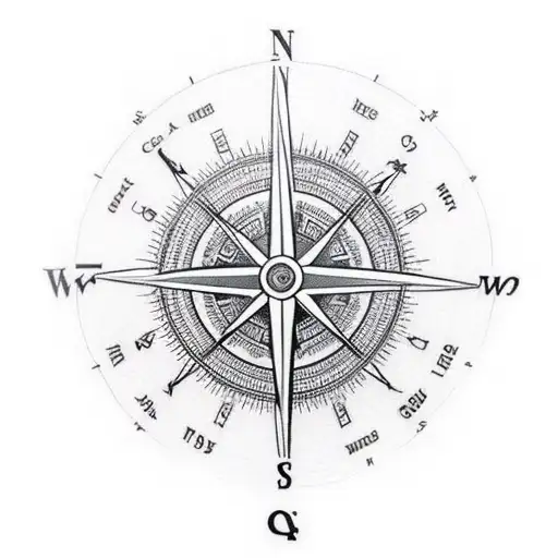 Needle Compass With Christian Alpha And Omega Symbol On The Compass Face