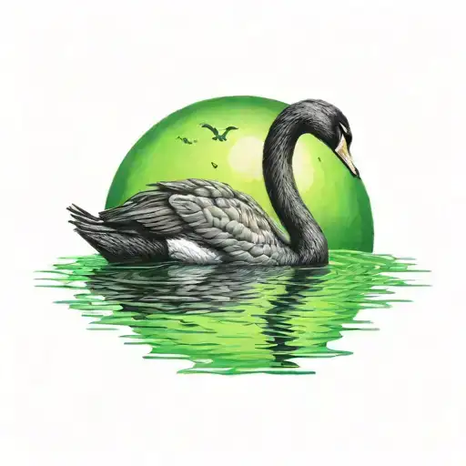 Black Swan Evil Green Eye Moonlight