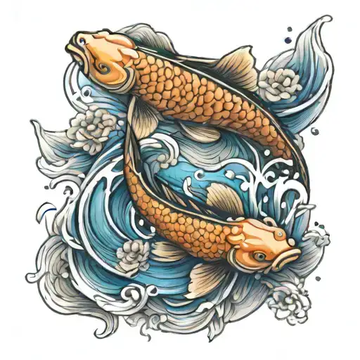 Koi Fish Swimming