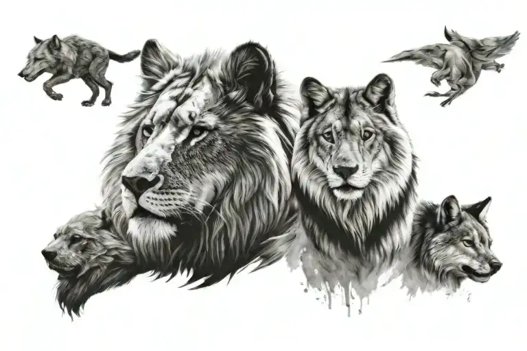 Lion And Wolf
