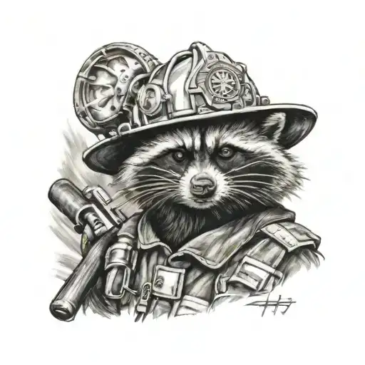 Firefighter Raccoon