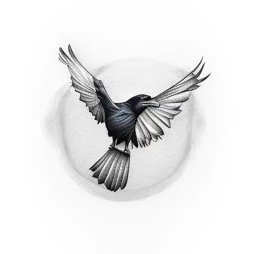 Flying Raven Half Eaten