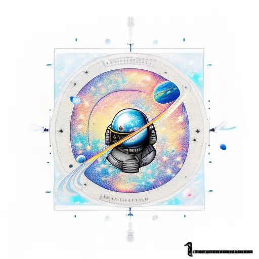 Astronaut Sitting Sad With Galaxy Around Him