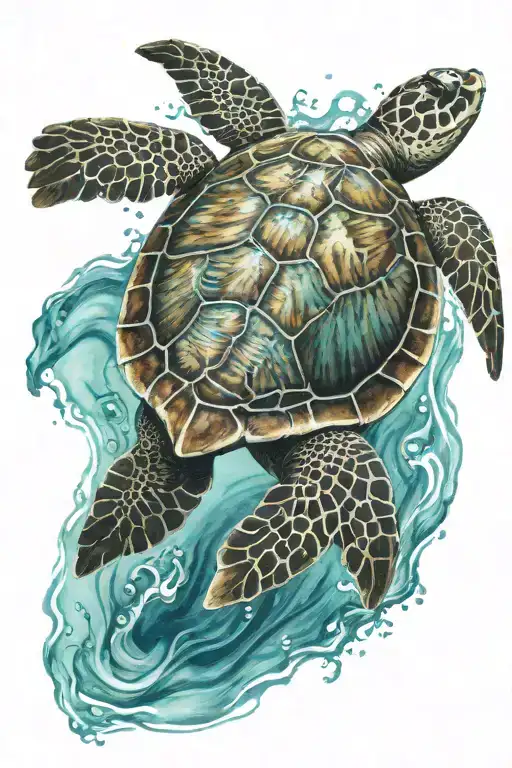 Sea Turtle Swimming Gracefully