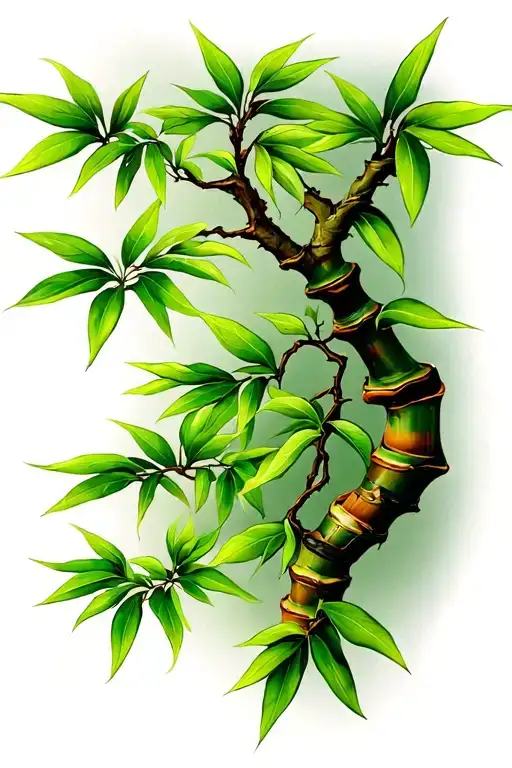 Bamboo Tree Branch Single Vine Design