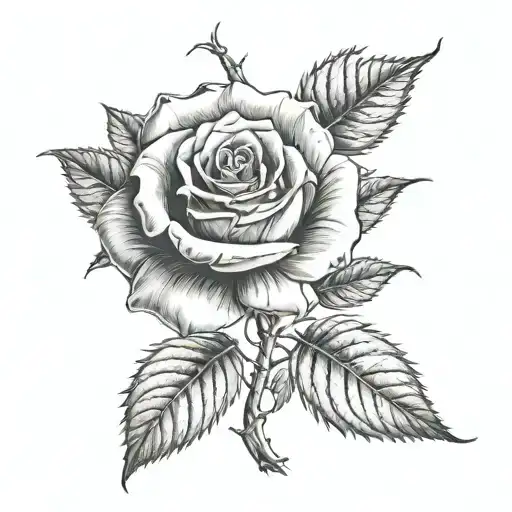 Rose And Stem Wrapped