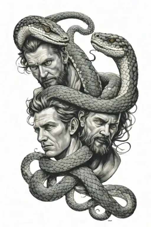 Adam Und God With Snake