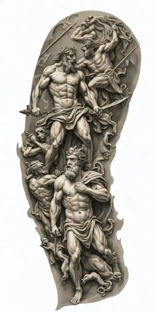 Greek Mythology Gods Battling