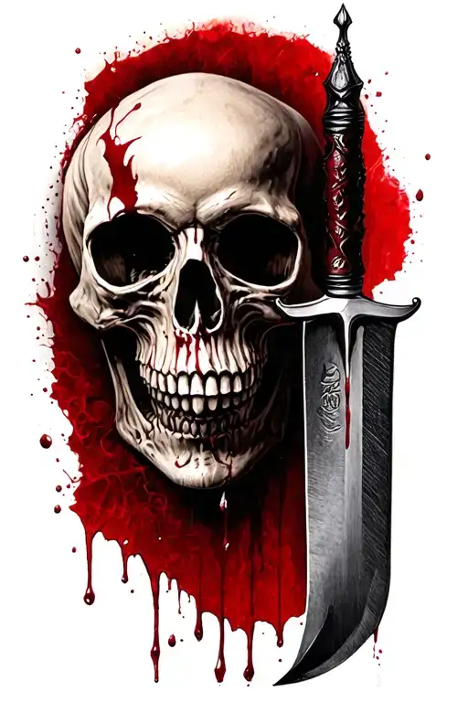 Skull Knife Blood
