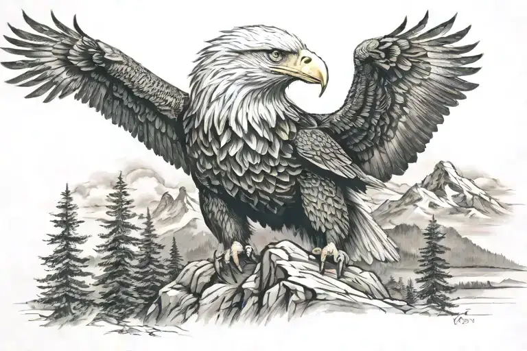 Eagle Wolfs Mountain Landscape
