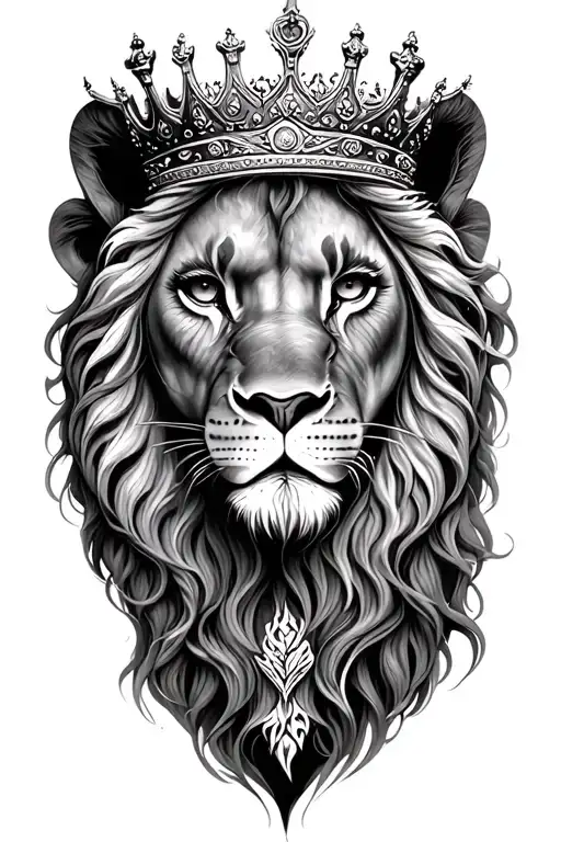 Face Woman Goddess Lion Wearing A Crown