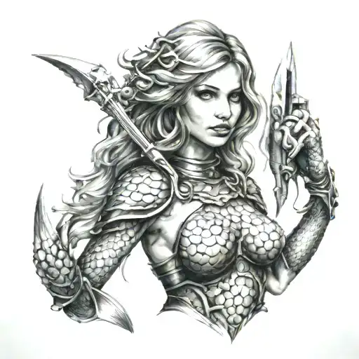 Mermaid Wearing Armor