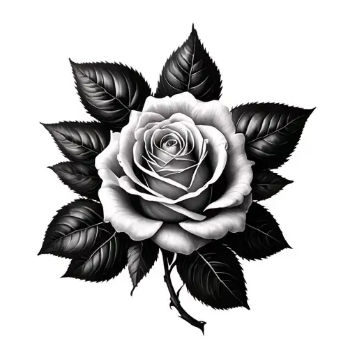 Rose Et Lys Flower Large Black Leaves