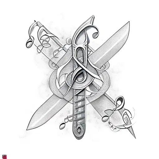 Sword Wrapped In Music Notes