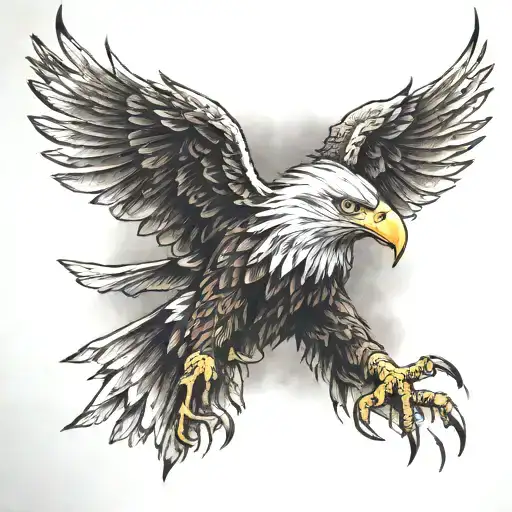 Eagle With Red Crossed Sabers Crossed